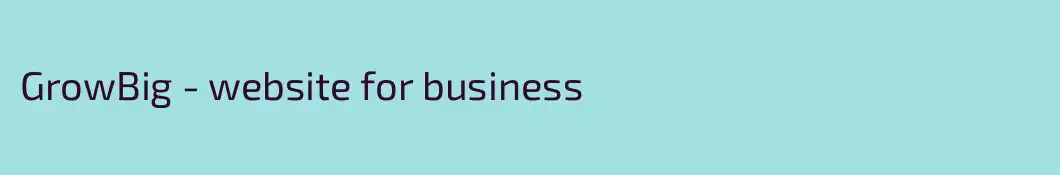 GrowBig - website for business